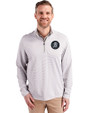 Baltimore Orioles City Connect Cutter & Buck Virtue Eco Pique Micro Stripe Recycled Mens Big & Tall Quarter Zip Polished/White Front