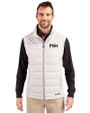 Pittsburgh Pirates City Connect Cutter & Buck Evoke Hybrid Softshell Recycled Mens Full Zip Vest CONCRETE Front