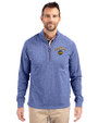 Seattle Mariners City Connect Cutter & Buck Adapt Eco Knit Heather Mens Big & Tall Quarter Zip Pullover Tour Blue Heather Front