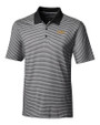 Pittsburgh Pirates City Connect Cutter & Buck Forge Tonal Stripe Stretch Mens Polo Black Mannequin