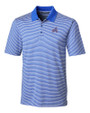 Atlanta Braves City Connect Cutter & Buck Forge Tonal Stripe Stretch Mens Polo Chelan Blue Mannequin