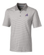 Atlanta Braves City Connect Cutter & Buck Forge Tonal Stripe Stretch Mens Polo Polished Medium Gray Mannequin