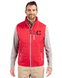 Cincinnati Reds City Connect Cutter & Buck Rainier PrimaLoft® Mens Big and Tall Eco Insulated Full Zip Puffer Vest Red Front