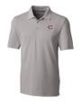 Cincinnati Reds City Connect Cutter & Buck Forge Stretch Mens Big and Tall Polo Polished Medium Gray Mannequin