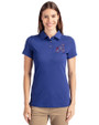 Atlanta Braves City Connect Cutter & Buck Advantage Eco Tri-Blend Pique Womens Polo Tour Blue Front