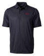 Cincinnati Reds City Connect Cutter & Buck Pike Double Dot Print Stretch Mens Polo Black Mannequin