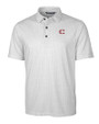 Cincinnati Reds City Connect Cutter & Buck Pike Double Dot Print Stretch Mens Polo Charcoal Mannequin