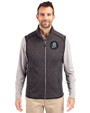 Baltimore Orioles City Connect Cutter & Buck Mainsail Sweater-Knit Mens Big and Tall Full Zip Vest Charcoal Heather Front