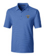 Seattle Mariners City Connect Cutter & Buck Forge Pencil Stripe Stretch Mens Polo Chelan Blue Mannequin