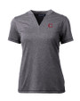 Cincinnati Reds City Connect Cutter & Buck Forge Eco Heathered Stretch Womens Blade Top Charcoal Heather Mannequin