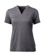 Atlanta Braves City Connect Cutter & Buck Forge Eco Heathered Stretch Womens Blade Top Charcoal Heather Mannequin