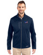 Washington Commanders Americana Cutter & Buck Evoke Softshell Recycled Full Zip Mens Jacket Navy Blue Front
