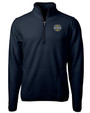 Michigan Wolverines 2023 College Football National Champions Cutter & Buck Cascade Eco Sherpa Fleece Mens Quarter Zip Jacket NVBU_MANN_HG 1