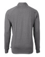 Mannequin Back View of Black Heather Cutter & Buck Adapt Eco Knit Heather Mens Quarter Zip Pullover