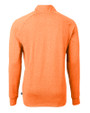 Mannequin Back View of College Orange Heather Cutter & Buck Adapt Eco Knit Heather Mens Quarter Zip Pullover