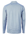Mannequin back view of an Atlas/Navy Blue Cutter & Buck Virtue Eco Pique Micro Stripe Recycled Mens Quarter Zip