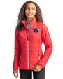 Cincinnati Bengals Americana Cutter & Buck Rainier PrimaLoft®  Womens Eco Insulated Full Zip Puffer Jacket Red Front