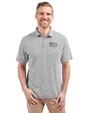The Ivy League Cutter & Buck Virtue Eco Pique Botanical Print Recycled Mens Polo Black Front