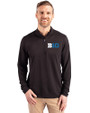BIG 10 Conference Cutter & Buck Virtue Eco Pique Recycled Quarter Zip Mens Big & Tall Pullover Black Front