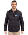 BIG 10 Conference Cutter & Buck Rainier PrimaLoft® Mens Eco Insulated Quilted Shirt Jacket Black Front