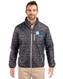 BIG 10 Conference Cutter & Buck Rainier PrimaLoft® Mens Eco Insulated Full Zip Printed Puffer Jacket Black Front