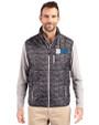 BIG 10 Conference Cutter & Buck Rainier Recycled Insulated Printed Puffer Mens Full Zip Vest Black Front