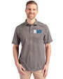 BIG 10 Conference Cutter & Buck Virtue Eco Pique Stripe Recycled Mens Big and Tall Polo Black Front