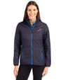 Detroit Lions Americana Cutter & Buck Rainier PrimaLoft®  Womens Eco Insulated Full Zip Puffer Jacket Dark Navy Front