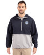 SEC Conference Cutter & Buck Charter Eco Recycled Mens Anorak Jacket Navy Blue/Polished Front