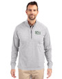 The Ivy League Cutter & Buck Adapt Eco Knit Heather Mens Big & Tall Quarter Zip Pullover Polished Heather Front