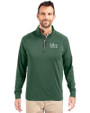 The Ivy League Cutter & Buck Adapt Eco Knit Stretch Recycled Mens Quarter Zip Pullover Hunter Green Front