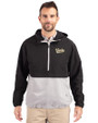 Vanderbilt Commodores College Vault Cutter & Buck Charter Eco Recycled Mens Anorak Jacket Black/Polished Front