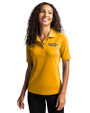 Montana State Bobcats College Vault Cutter & Buck Virtue Eco Pique Recycled Womens Polo College Gold Front