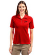 SMU Mustangs College Vault Cutter & Buck Virtue Eco Pique Recycled Womens Polo Red Front