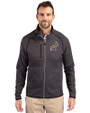 ETSU Buccaneers College Vault Cutter & Buck Mainsail Sweater-Knit Mens Big and Tall Full Zip Jacket Charcoal Heather Front