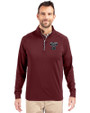Texas A and M Aggies College Vault Cutter & Buck Adapt Eco Knit Stretch Recycled Mens Quarter Zip Pullover Bordeaux Front