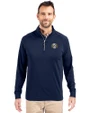 North Carolina Tar Heels College Vault Cutter & Buck Adapt Eco Knit Stretch Recycled Mens Quarter Zip Pullover Navy Blue Front