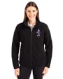 Kansas State Wildcats Wabash Vintage Cutter & Buck Cascade Eco Fleece Womens Full Zip Jacket Black Front