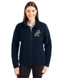 ETSU Buccaneers College Vault Cutter & Buck Cascade Eco Fleece Womens Full Zip Jacket Navy Blue Front