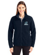 Citadel Bulldogs Vintage Cutter & Buck Cascade Eco Fleece Womens Full Zip Jacket Navy Blue Front