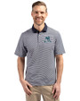 Citadel Bulldogs Vintage Cutter & Buck Virtue Eco Pique Micro Stripe Recycled Mens Big & Tall Polo Navy Blue/White Front