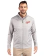 Dayton Flyers College Vault Cutter & Buck Stealth Hybrid Quilted Mens Full Zip Windbreaker Jacket Polished Medium Gray Front