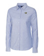 North Carolina Tar Heels College Vault Cutter & Buck Stretch Oxford Womens Long Sleeve Dress Shirt Light Blue Mannequin