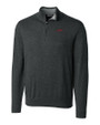 SMU Mustangs College Vault Cutter & Buck Lakemont Tri-Blend Mens Quarter Zip Pullover Sweater Charcoal Heather Mannequin