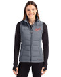 Dayton Flyers College Vault Cutter & Buck Evoke Hybrid Softshell Recycled Womens Full Zip Vest Elemental Grey Front
