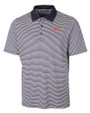 Dayton Flyers College Vault Cutter & Buck Forge Tonal Stripe Stretch Mens Big and Tall Polo Liberty Navy Mannequin