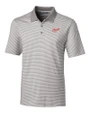 Dayton Flyers College Vault Cutter & Buck Forge Tonal Stripe Stretch Mens Big and Tall Polo Polished Medium Gray Mannequin