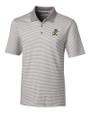 ETSU Buccaneers College Vault Cutter & Buck Forge Tonal Stripe Stretch Mens Big and Tall Polo Polished Medium Gray Mannequin