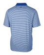 Montana State Bobcats College Vault Cutter & Buck Forge Tonal Stripe Stretch Mens Big and Tall Polo Tour Blue Mannequin Back