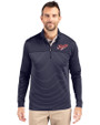 Dayton Flyers College Vault Cutter & Buck Traverse Stretch Eco Stripe Quarter Zip Mens Pullover Liberty Navy Front